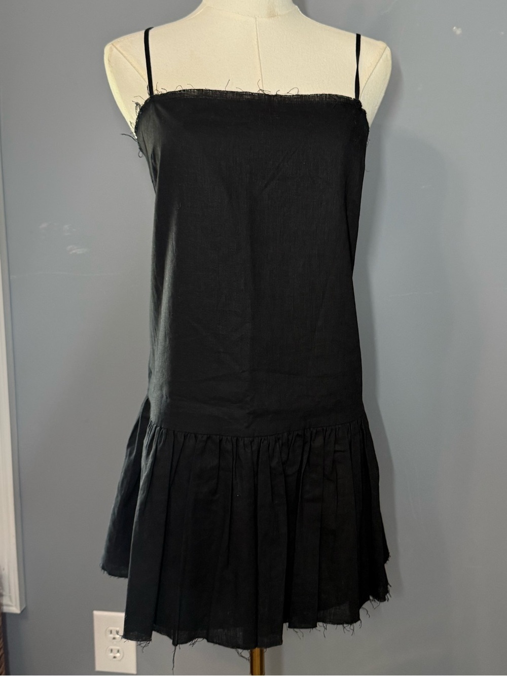 NWT SER.O.YA Krista Black Linen Blend Dress - Small
